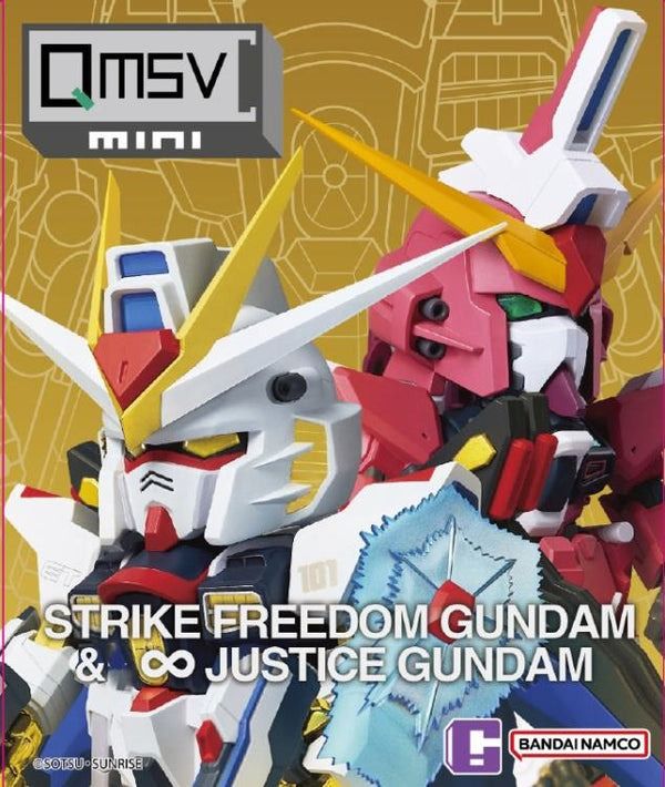 【BANDAI NAMCO】 QMSV Mini - Strike Freedom Gundam & Justice Gundam ...