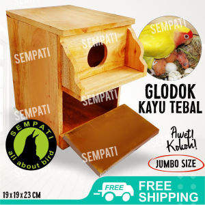 SEMPATI Glodok Kayu Topi Rumah Parkit Glodokan Kayu Tempat Sarang Ternak Breeding Koloni Bertelur Kandang Burung Lovebird Love Bird Kenari Dll GLTOPI