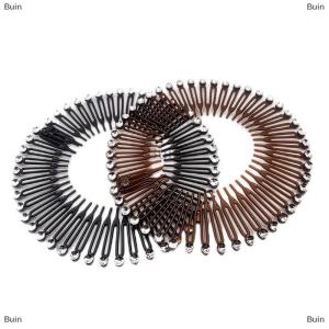 [COD] Buin Fashion Elastic Flexible Comb Headband Light Luxury Rhinestone Round Hairband Women Fixed Hair Style Bun Headdress Accessories
