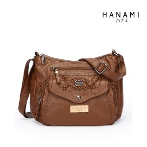 HANAMI Tas Selempang Wanita Cokelat Ranika Kulit Premium TA1101B7 Sling Bag Cantik Elegan Terbaru