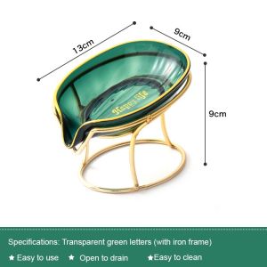 New 3 Colors Nordic Style Soap Holder Metal Base Luxury Design Soap Dish Easy To Drain Water Soap Dispenser Shower Room