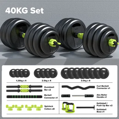 (JIJI.SG x FITNET) READY STOCK Black Versatile Dumbbell Set / Fitness / Gym / BARBELL With Connector / Body Building