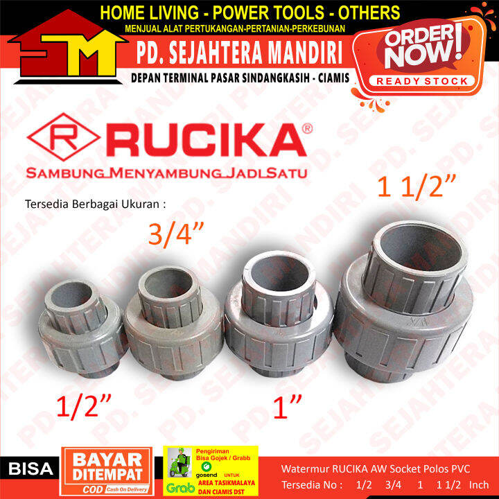 Watermur Rucika Rucika Union Socket Aw Soket Polos Pvc Tersedia No