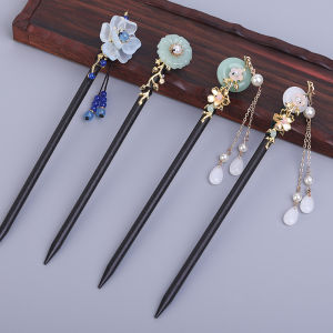 JEWELRY วินเทจ หมวก ฮันฟู พู่ ผู้หญิง สุภาพสตรี เครื่องประดับผม ส้อมผมไม้ กิ๊บติดผม กิ๊บติดผมดอกไม้