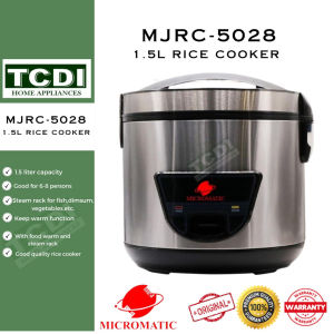 MICROMATIC Jar type Rice Cooker with Steamer 1.5L 8 CUPS (MJRC-5028)