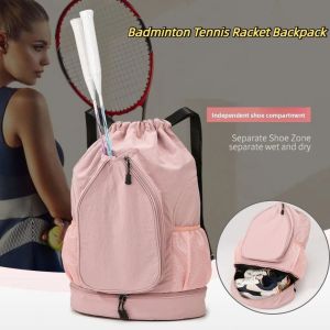QEFEE 2 vợt Ba lô vợt tennis Dung lượng lớn có túi đựng giày Túi thể thao cầu lông Chuyên nghiệp Thường ngày Túi thể dục có dây rút Du lịch