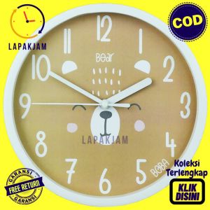 Jam Dinding Quartz Hiasan Kamar Anak Murah Besar Boba BB1515 Alpaca Modern