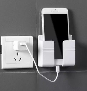 Kệ Dán Tường Để Điện Thoại  Remote Có Khe Hở Hình Sừng Hươu Dán Tường - Giá Đỡ Điện Thoại Dán Tường  Ổ Cắm Tiện Lợi - Kệ Điện Thoại Dán Tường Để Đồ Đa Năng