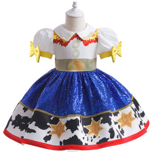 Toy Story 4 Jessie Cosplay Princess Dress Short sleeve Girls Costume For Halloween Birthday Party