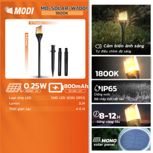 Đèn Cắm Cỏ Hình Ngọn Lửa MODI SOLAR Trang Trí Sân Vườn Năng Lượng Mặt Trời
