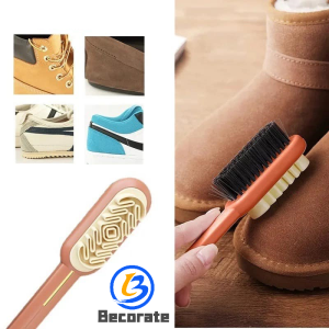 BECORATE 2-in-1 Leather Shoe Brush Cleaning Brushes for Suede Boots Bags Shoes White Rubber Scrubber Cleaner Home Cleaning Tool