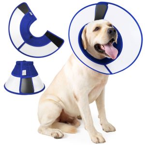 HOUCHU Adjustable Dog Elizabethan Collar Prevent Biting Breathable Dog Cone Collar Pet Accessories Stop Scratching Recovery Collar Pet Protection