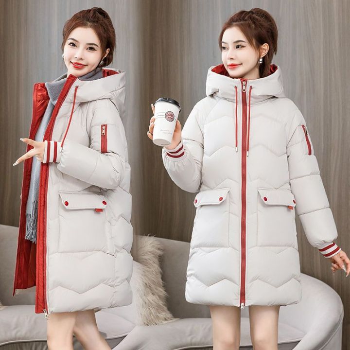 Winter Thick Down Jacket Women's Mid-length Padded Coat Casual Loose Winter  Jackets & Coats