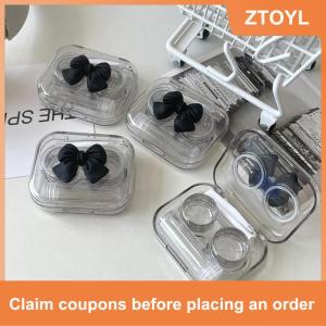 【ZTOYL】 Kính áp tròng trường hợp màu hồng trong suốt tình yêu cung Kính áp tròng trường hợp cô gái cầm tay vẻ đẹp học sinh hộp lưu trữ chăm sóc mắt container hộp