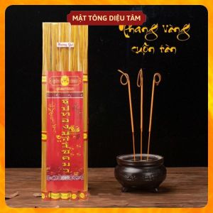 Nhang thần tài đồ thờ cúng thần tài 185 nén hương quế sạch ít khói cuộn tàn tài lộc hình đồng xu
