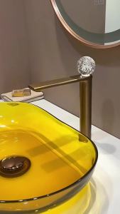 LDIES LED Basin Faucet Hot and Cold Bathroom Single Lever Brass Brush Rose Gold Sink Mixer Tap Decked Chrome T5N7K