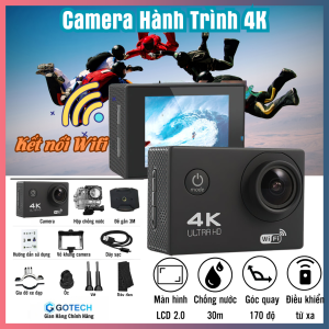 camera hành trình xe máy 4K Ultra full HD camera đi phượt quay phim chụp ảnh siêu nét chống nước ở độ sâu tới 30mcó điều khiển từ xa