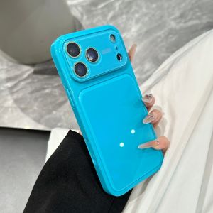 Luxury Reflective Large Window Glass Case for iPhone 17 16 15 14 13 12 Pro Max Premium Crystal Acrylic Shockproof Armor Cover