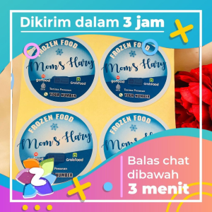 5-8 Zennida Sticker Frozen Food Makanan Beku Stiker Bulat Bahan Chromo Free Desain Custom
