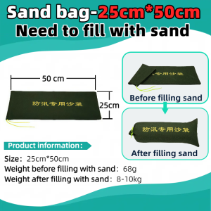 【Ready Stock】Reusable Sandbag Canvas Sand Bag Flood Control Durable Rainy Season Waterproof Treatment Sturdy for Basement Garage Bags Garden Supplies Thickened Reusable Bags with Binding Elastics 防洪沙袋