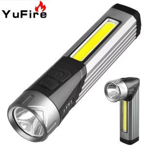 AELED High-brightness multifunctional flashlight 90 Portable foldable handheld work light USB Charging with strong magnet