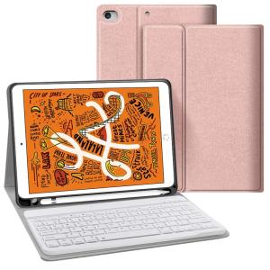 Keyboard Case with Pencil Holder for iPad Mini 7 2024 A17 Pro Wireless Bluetooth Keyboard and Strong Auto Sleep/Wake Smart Leather Flip Cover for iPad Mini 6th 5th 4 3 2 1