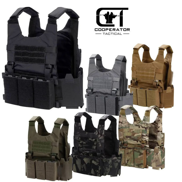 LV119 Modular Plate Carrier Lightweight 500D Molle Vest with Triple Mag ...