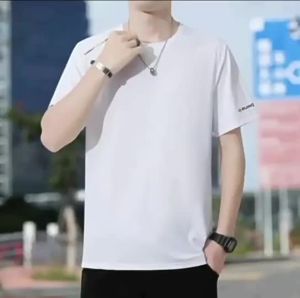 冰丝T恤男士夏季薄款潮牌大码宽松休闲短袖体恤跑步健身运动上衣