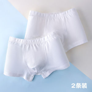 ชุดชั้นในผ้าฝ้ายสำหรับเด็ก กางเกงในผ้าฝ้ายแท้สำหรับเด็กผู้ชาย สีขาวบริสุทธิ์ สำหรับเด็กเล็กและนักเรียนระดับประถม กางเกงบ็อกเซอร์ผ้าฝ้าย