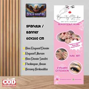 Spanduk Banner Beauty Studio 60X160 Cm Bisa Request Desain