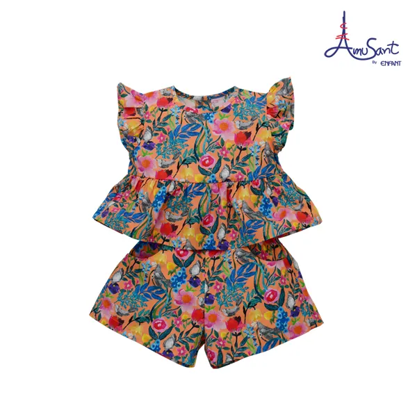 เสื้อผ้า ชุดเสื้อครอปเด็กหญิง Amusant by Enfant ผ้าทอพิมพ์ลายน่ารัก สำหรับ 6 เดือน - 8 ขวบ