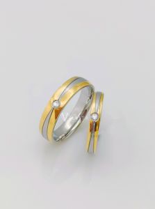 [VJ]316L Couple Ring “Cubic Zirconia” Steel Band Valentines Anniversary Couples Ring SR246<Cincin Kekasih> 情侣装不锈钢戒指