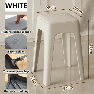 【SG Local Seller】2026 New Stackable Plastic Stool Chair Dining Chair Stool Office Desk Chair Room Study Chair Simple Modern Non-Slip Thickenin Chair 小凳子 餐椅