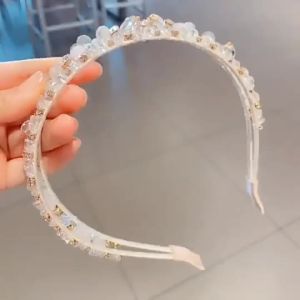 Bohemian Style Crystal Headband Crown for Girls Women Handmade Adjustable Hair Accessory Wedding Prom Party Tiara