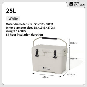 MOBI GARDEN Camping Cooler Box Ice 16L/25L/36L/50L/75L Car Portable Camping Picnic Storage Food