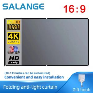 Salange Projector Screen 72 100 120 inch 16:9  High Brightness Reflective Meta Home Outdoor Office Portable Projection Screens