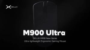 Delux M900PRO Ultra-light Wireless Gaming Mouse Ergonomic 1K/8K Polling Rate 50g PAW3395 500mAh Frosted for Right Big Hand Gamer
