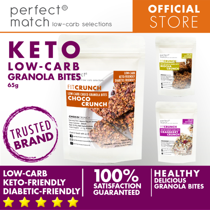 PerfectMatch Low-carb® l Keto Fit Crunch Granola Bites l Sugar-free