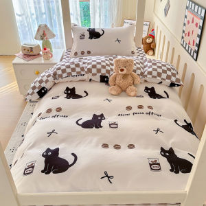 High Quality Bwithedding Set Quilt Cover Flat Bed sheet and Pillow Cover - 3/4 in 1 Modern Stylish Set in Multiple Colors for Super Single/Queen/King Bed