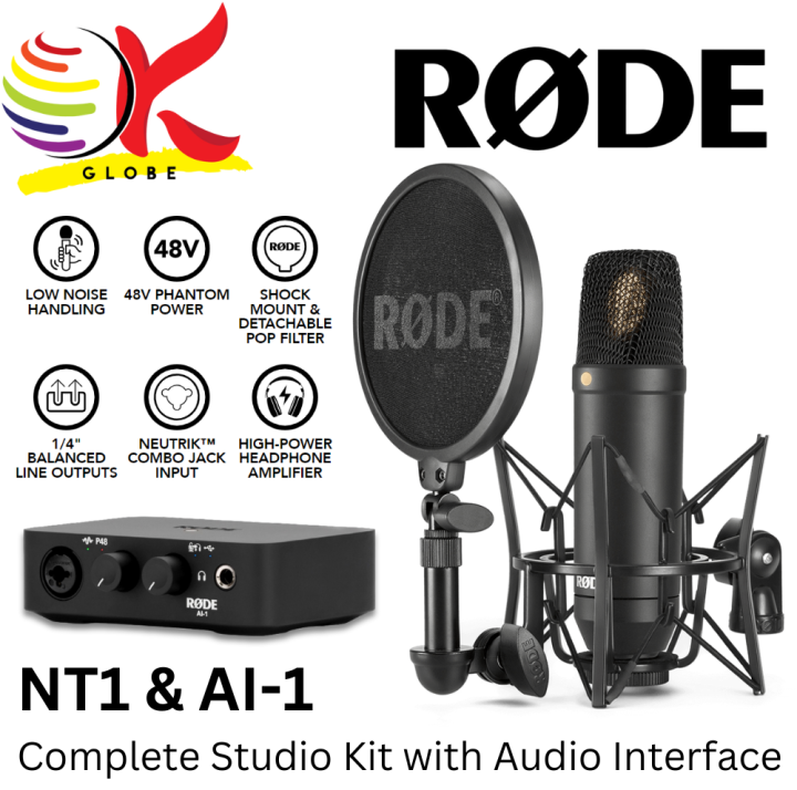 RODE N1 & AI-1 (NT1KIT) COMPLETE STUDIO KIT WITH AUDIO INTERFACE, LOW ...