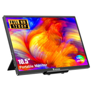 Eyoyo Portable Monitor for Laptops 1920*1280 10.5 inch Small Monitor 1280P USB-C Portable Laptop Monitor with HDMI Second Display IPS Screen for PC Phone PS4/5 Xbox Switch Plug and Play
