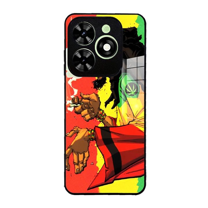 Bob Marley Rasta Reggae glass casing For Infinix hot 40i Smart 8 Pro