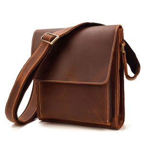 Royal Bagger Genuine Cow Leather Shoulder Sling Bag For Men Boys Casual High Capacity Mens Student Crossbody Messenger Bags Business Fashion Work Outdoor Handbag