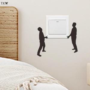 TX🏮💓🧧 1 miếng dán ổ cắm công tắc tự dính miếng dán trang trí có thể tháo rời phòng khách phòng ngủ nhân vật ngộ nghĩnh