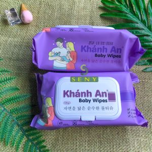 Khăn giấy ướt cho bé Khánh An không mùi cho bé an toàn cho da chính hãng 180g và 100g