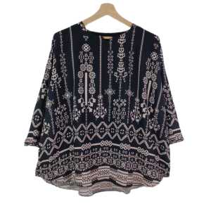 Atasan BLus Oversize BIG SIZE Rayon Abstrak Etnik Terbaru Lengan 7/8 SUPER JUMBO XXXXXL LD 130 CM 5XL 4456#