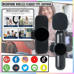 FAST DELIVERY Hadesi Mic Tanpa kabel Suara Jernih Jarak Jauh Wireless Lapel Vlogger Tipe Lightning