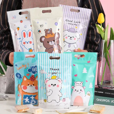 Combo 10 Túi Zip Đựng Đồ Có Quai Xách Hoạt Hình Cute -Túi Zipper Đựng Kẹo Nougat / Túi Đựng Bánh Kẹo Nougat Siêu Xinh - Túi Zip Hoạt Hình Đựng Quà Tặng