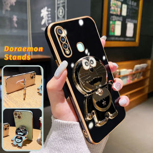 Casing Ponsel untuk VIVO Y36 Y27s Y17s Y19 Y5S Z1 Pro Y17 Y15 Y12 Y11 2019 Y16 Y12i Y35 Y56 5G Y15s Y15a Y01 Case pintar pola Doraemon Tepi mewah Kesing HP Phone Stands silikon penutup belakang penuh kamera Casing pelindung Softcase