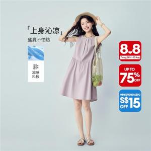 Giordano Women Women Dress - Non-Elastic Free Shipping 05466323